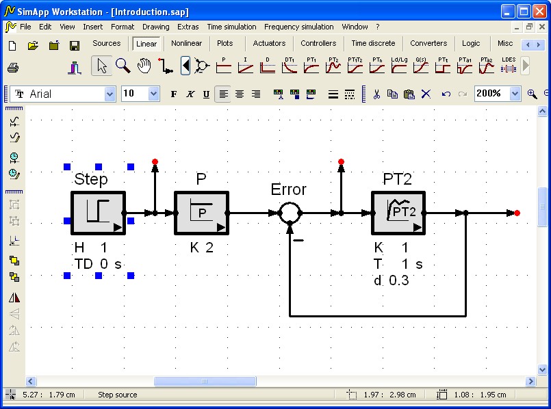 SimApp - Simulation of automatic control systems